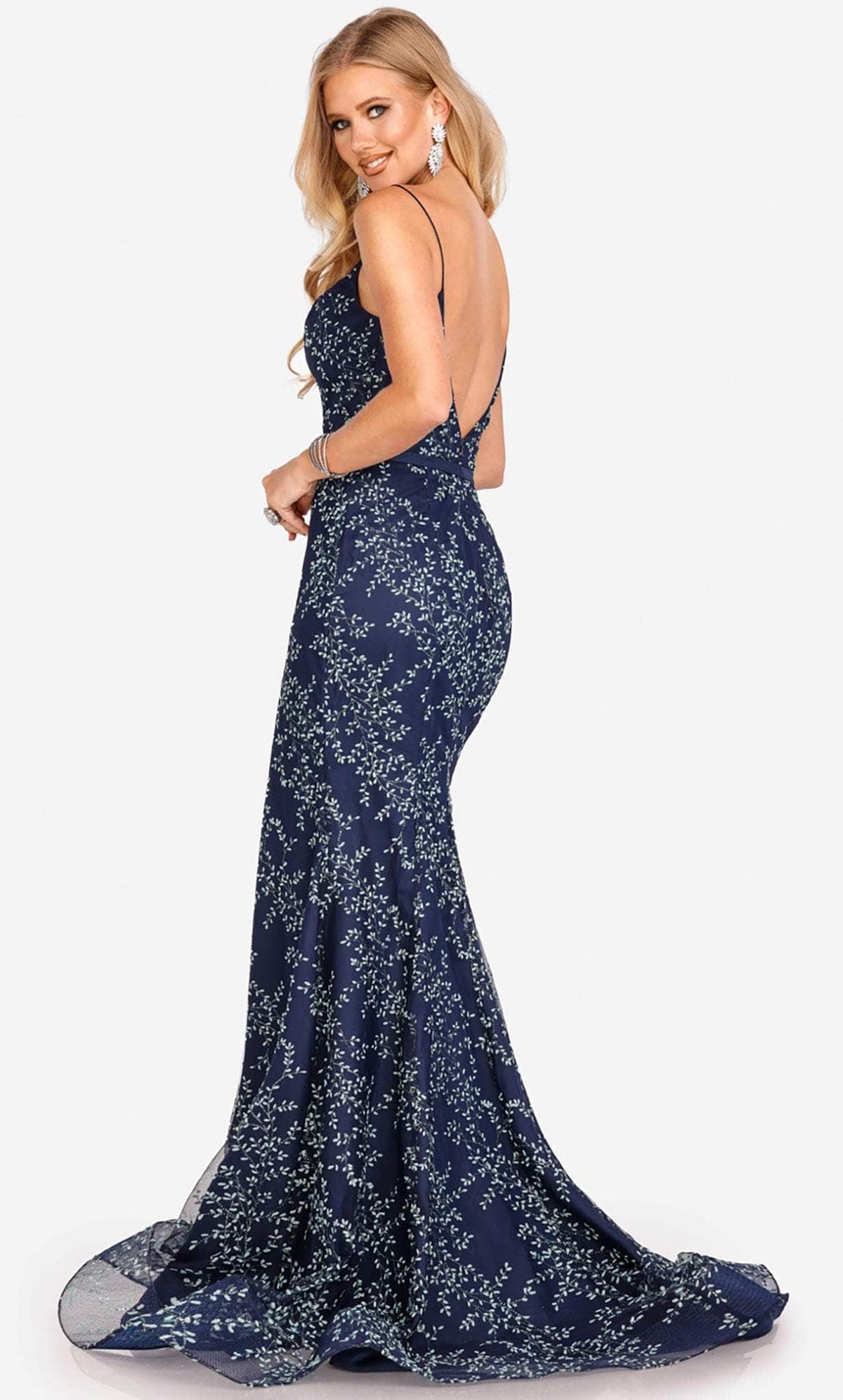 Terani Couture 231P0038 - Foliage Mermaid Prom Gown - detail view