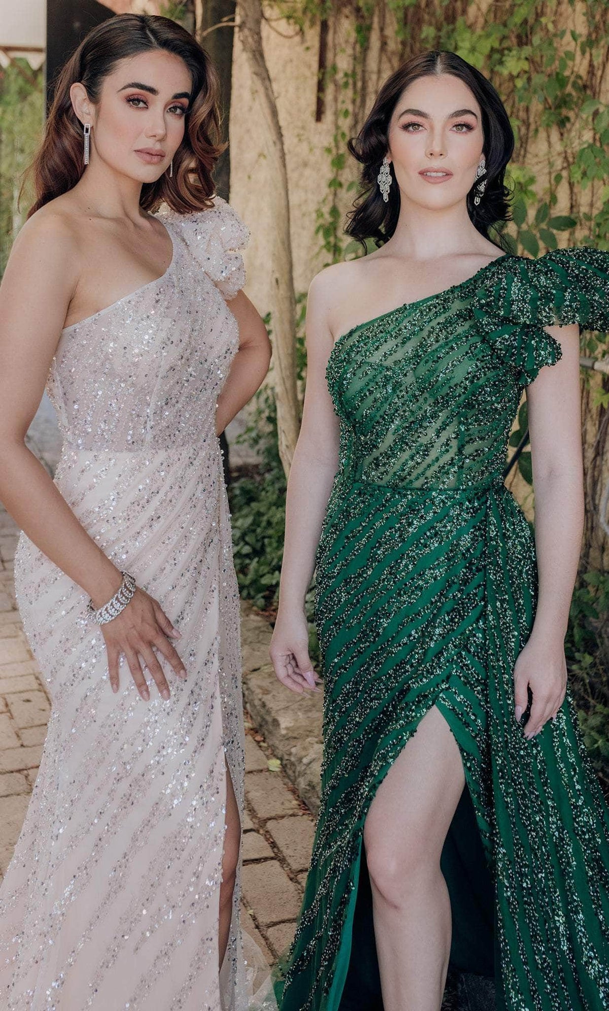 Terani Couture 232GL1479 - Sequin Embellished One Sleeve Evening Gown - view 6