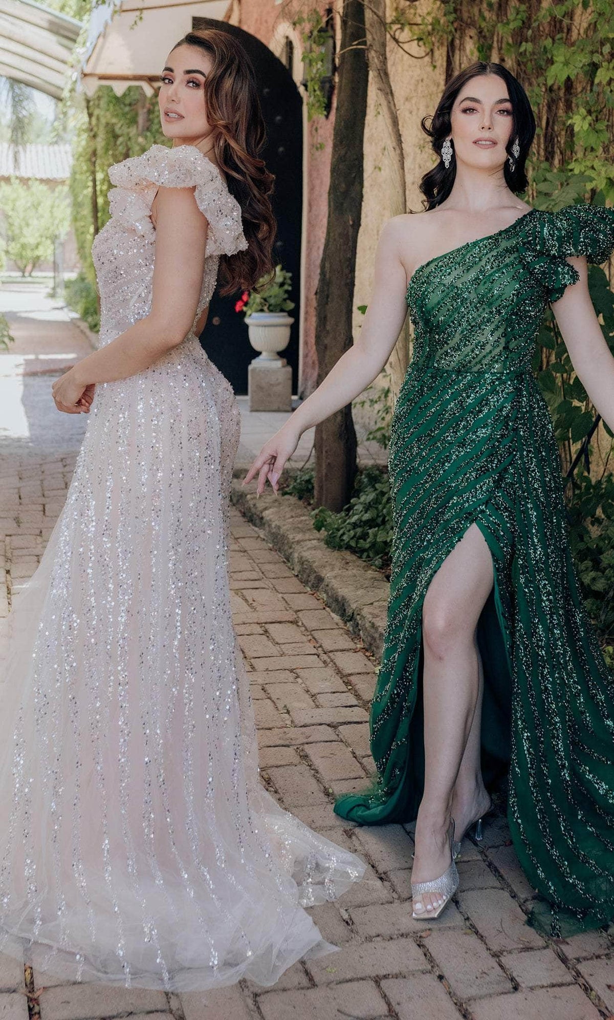 Terani Couture 232GL1479 - Sequin Embellished One Sleeve Evening Gown - view 8