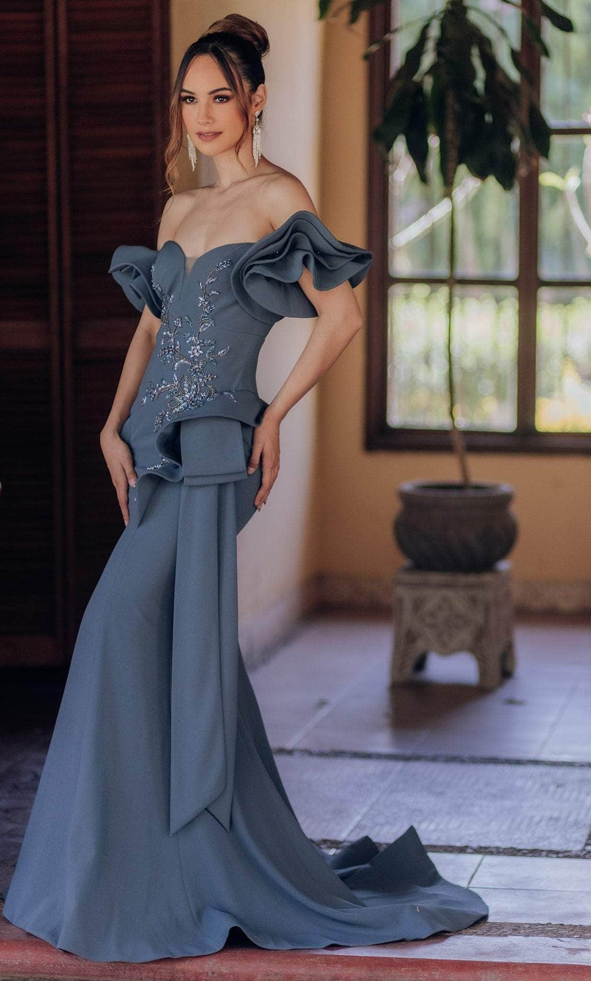 Terani Couture 232M1559 - Ruffle Off-Shoulder Mermaid Evening Dress