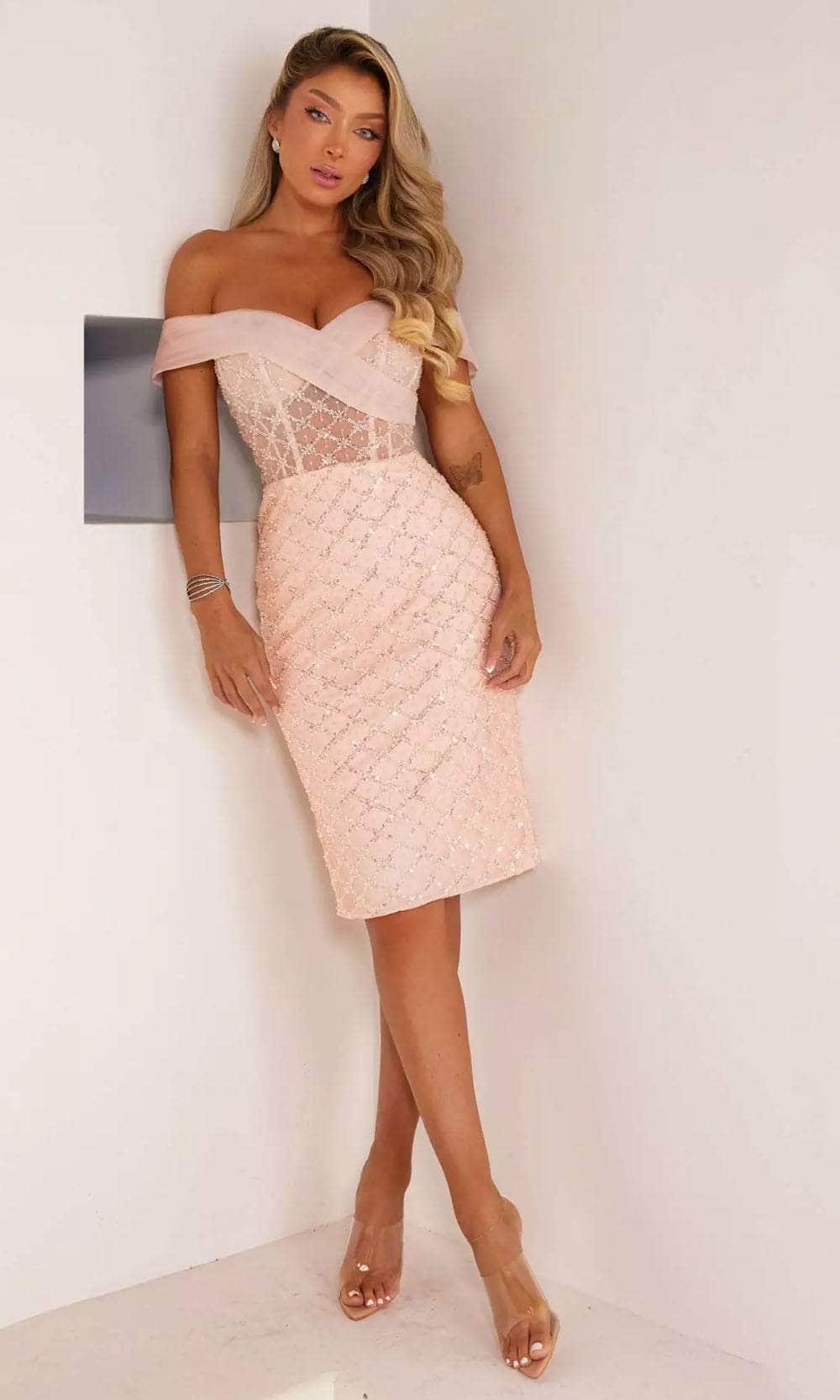 Terani Couture 241C2311 - Illusion Sheath Evening Dress - designer cocktail dress at Silhouette Dresses