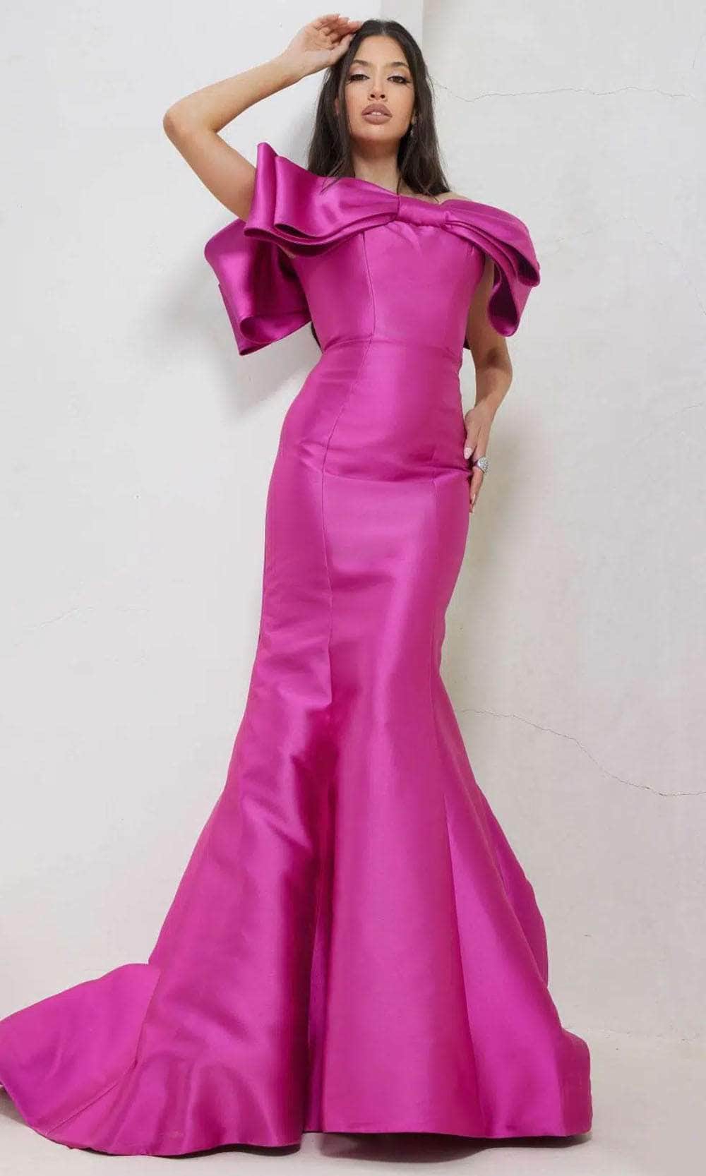Terani Couture 241E2407 - Bow Off Shoulder Evening Dress - view 9