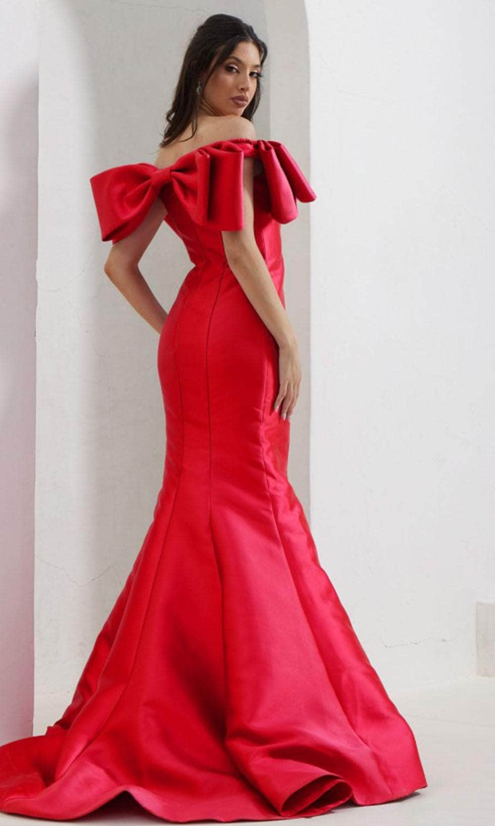 Terani Couture 241E2407 - Bow Off Shoulder Evening Dress - view 7