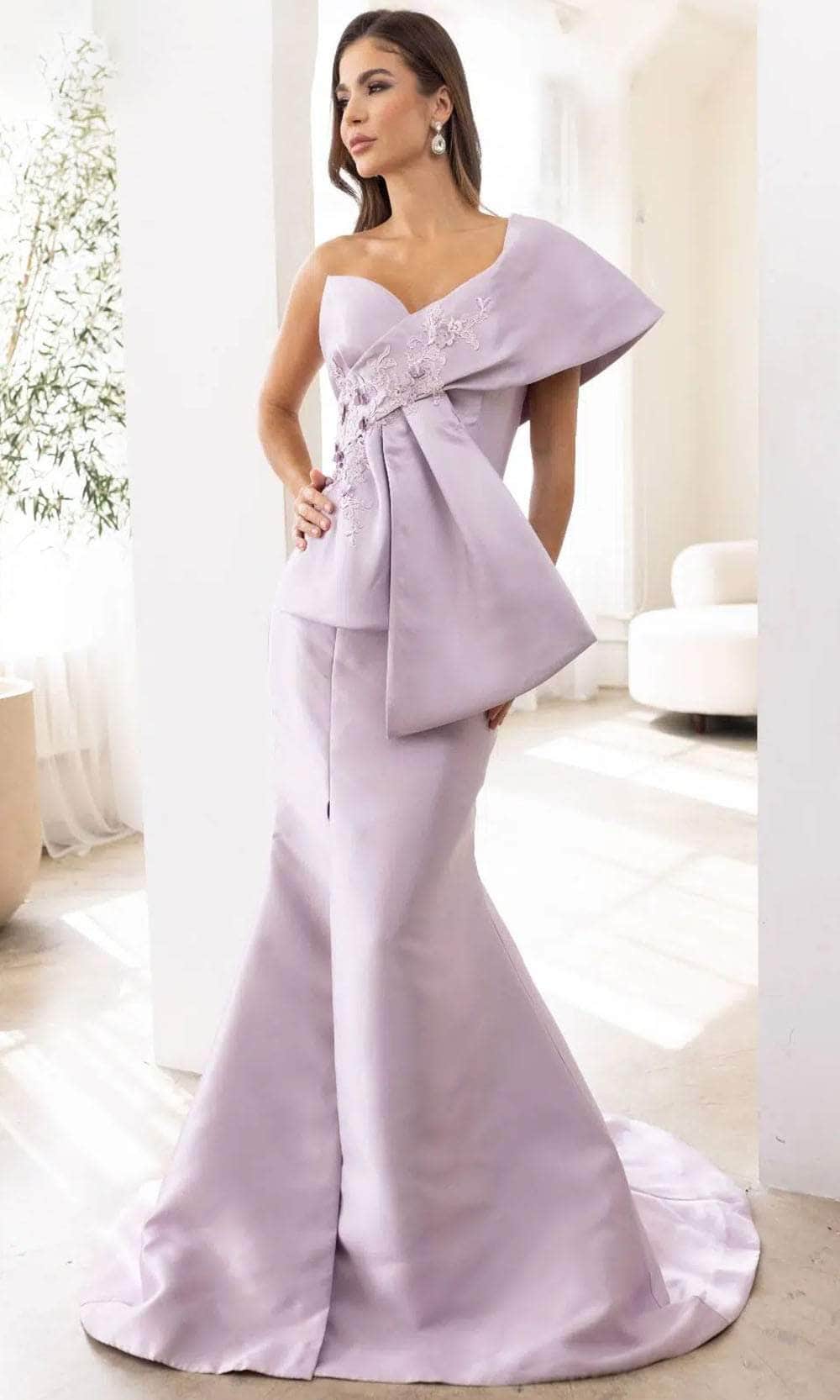 Terani Couture 241E2468 - Applique bow Evening Dress