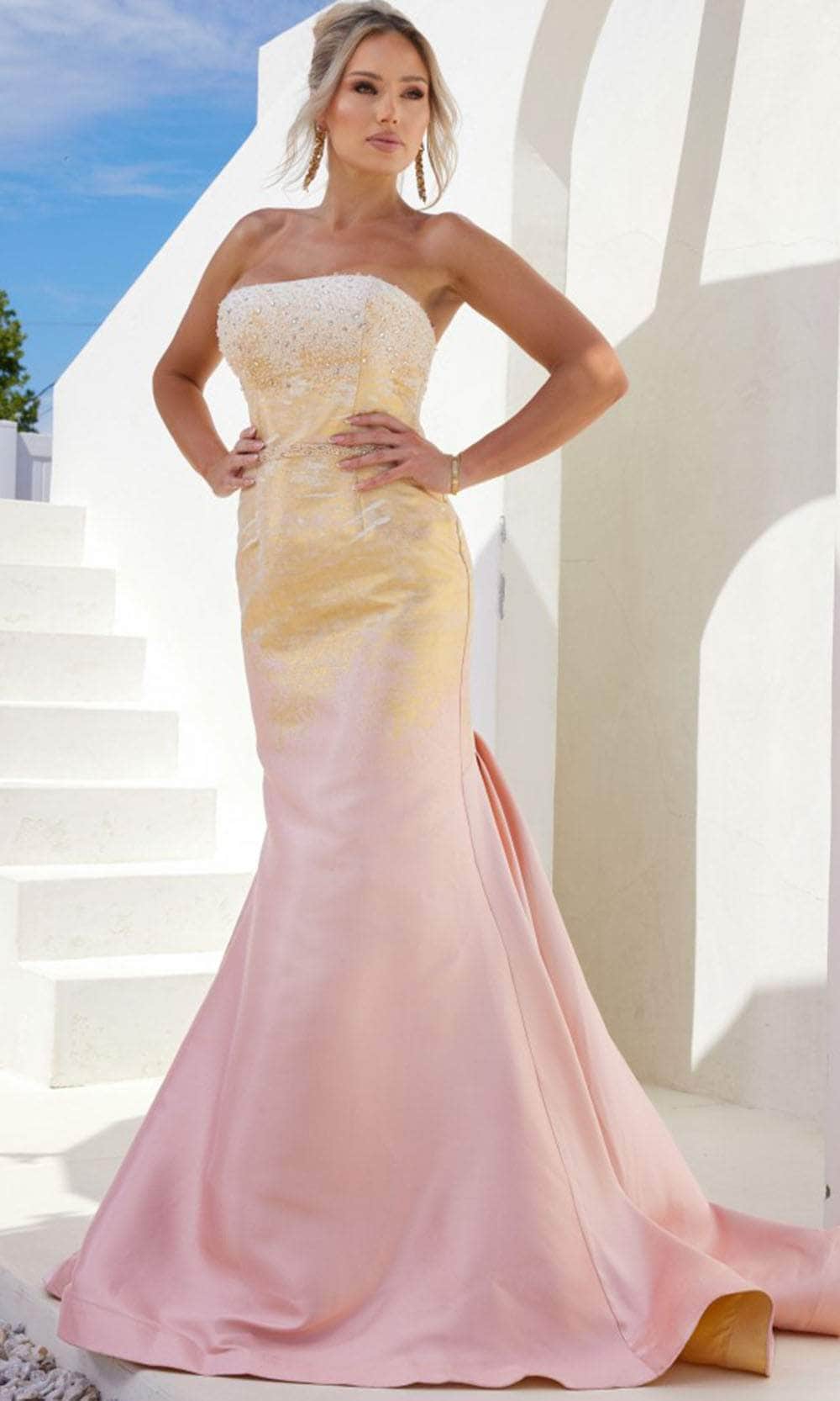 Terani Couture 241E2499 - Rhinestone Embellished Strapless Prom Dress - designer prom dress at Silhouette Dresses