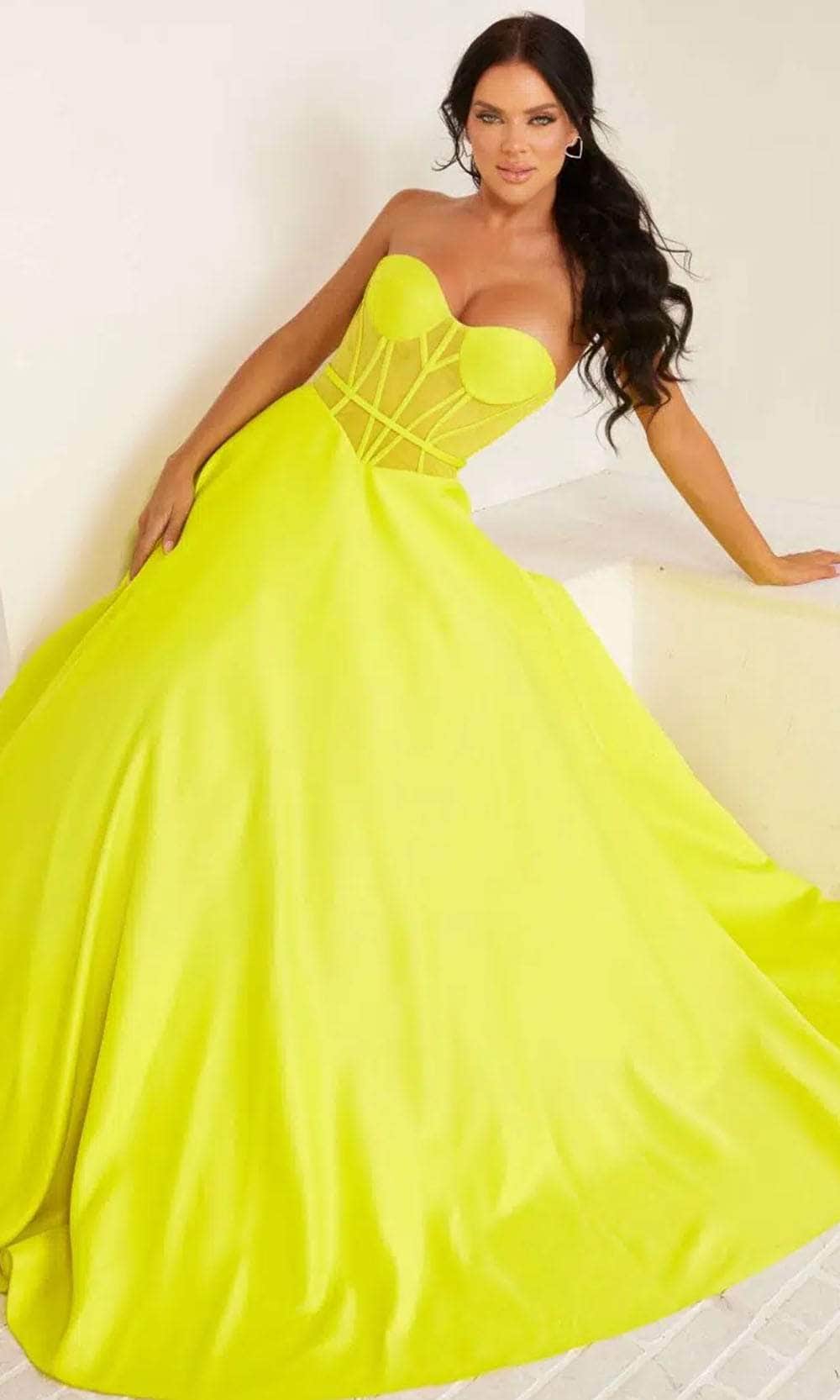 Terani Couture 241P2046 - Strapless Sheer Ballgown - detail view