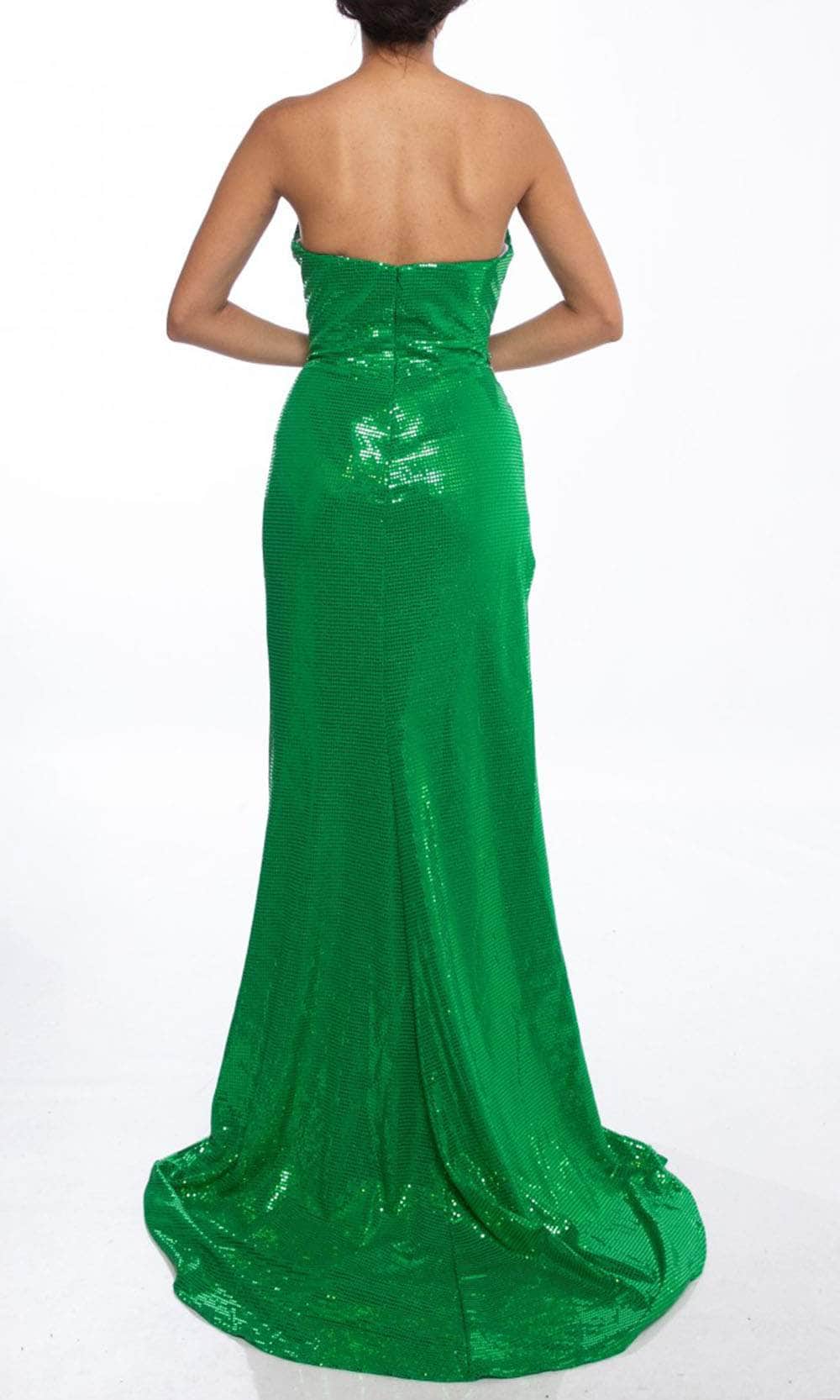 Terani Couture 241P2136 - Draped Sequin Prom Dress with Slit - back view