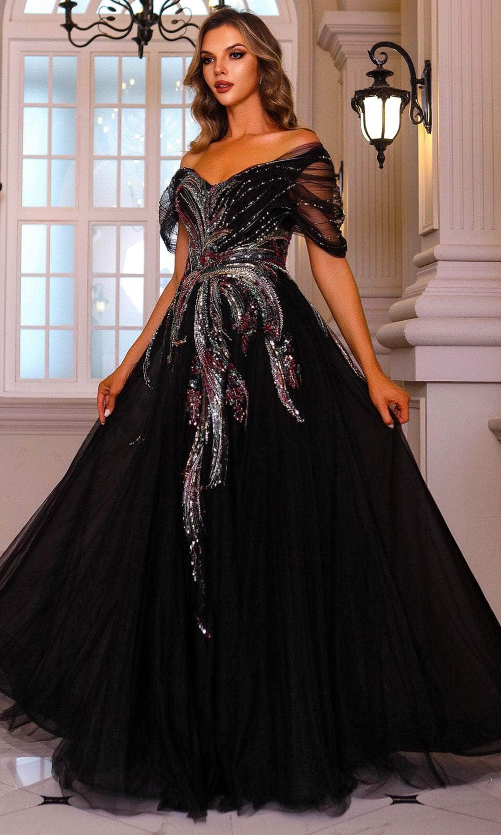 Terani Couture 251M4411 - Elegant Beaded Tulle Ballgown - back view