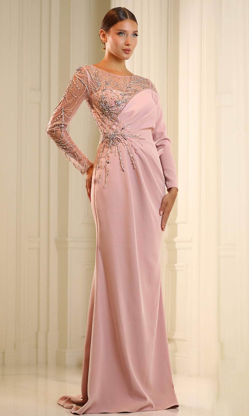 Terani Couture 251M4423 - Illusion Bateau Beaded Accent Evening Gown - view 7