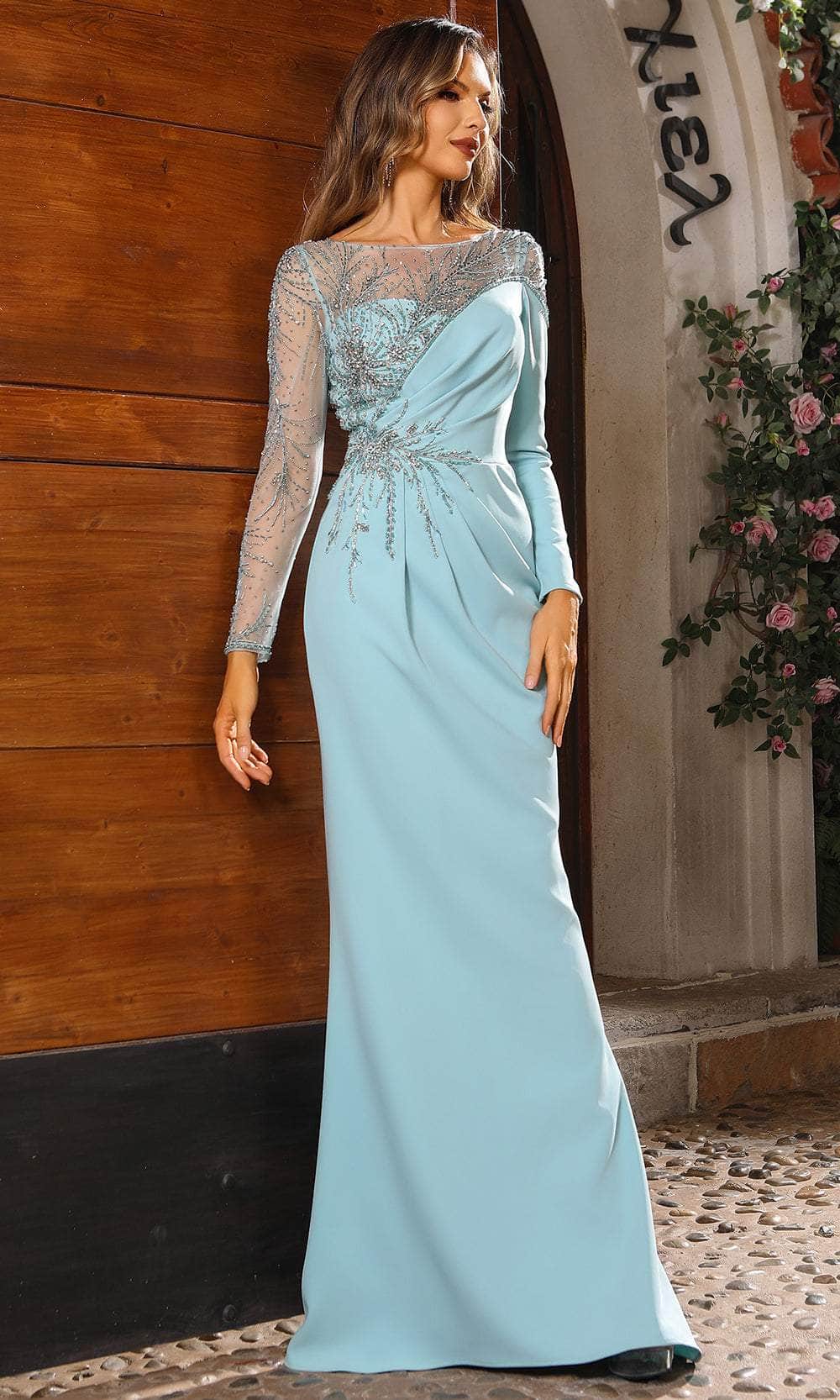 Terani Couture 251M4423 - Illusion Bateau Beaded Accent Evening Gown - view 6