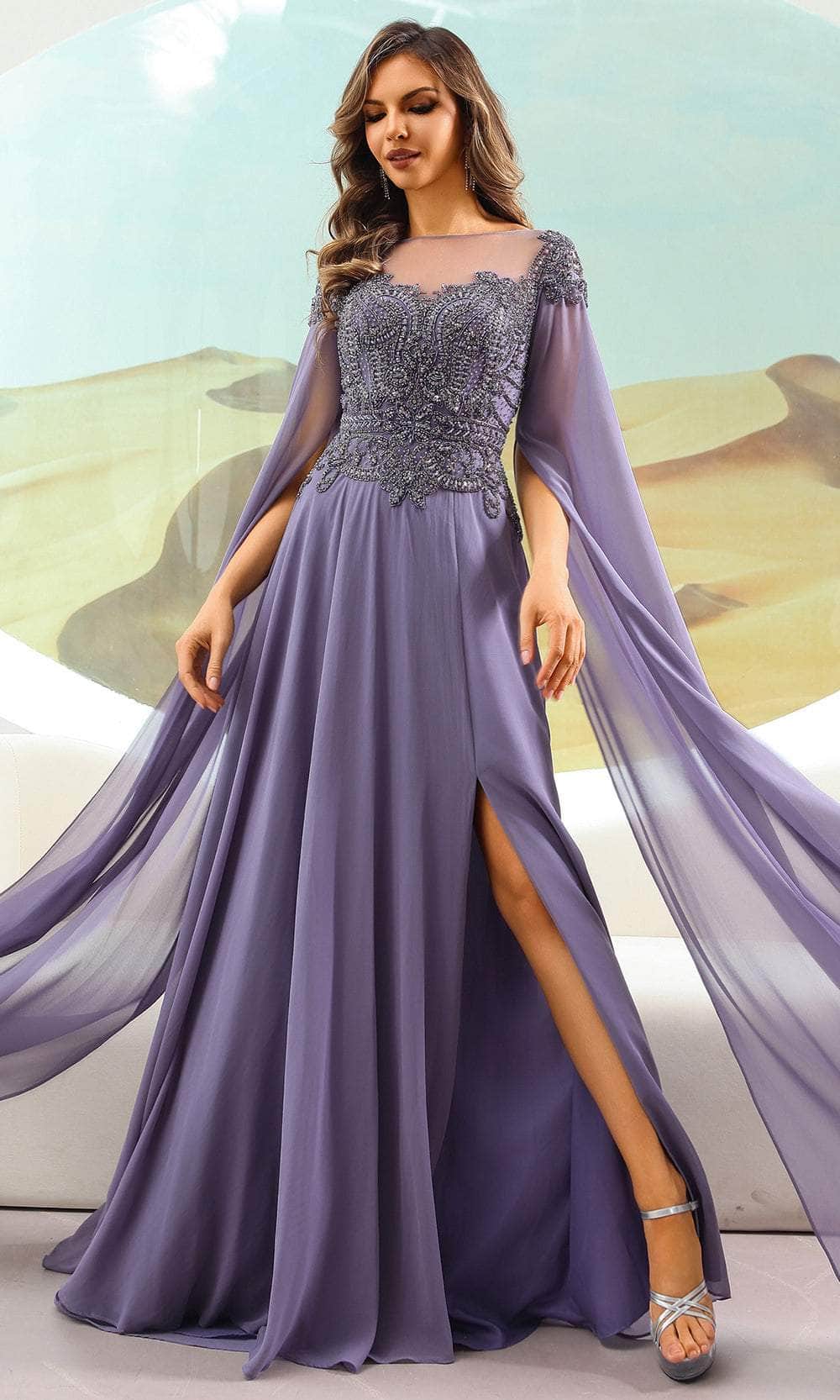 Terani Couture 251M4463 - Illusion Bateau Beaded Evening Gown - designer mother of the bride dress at Silhouette Dresses