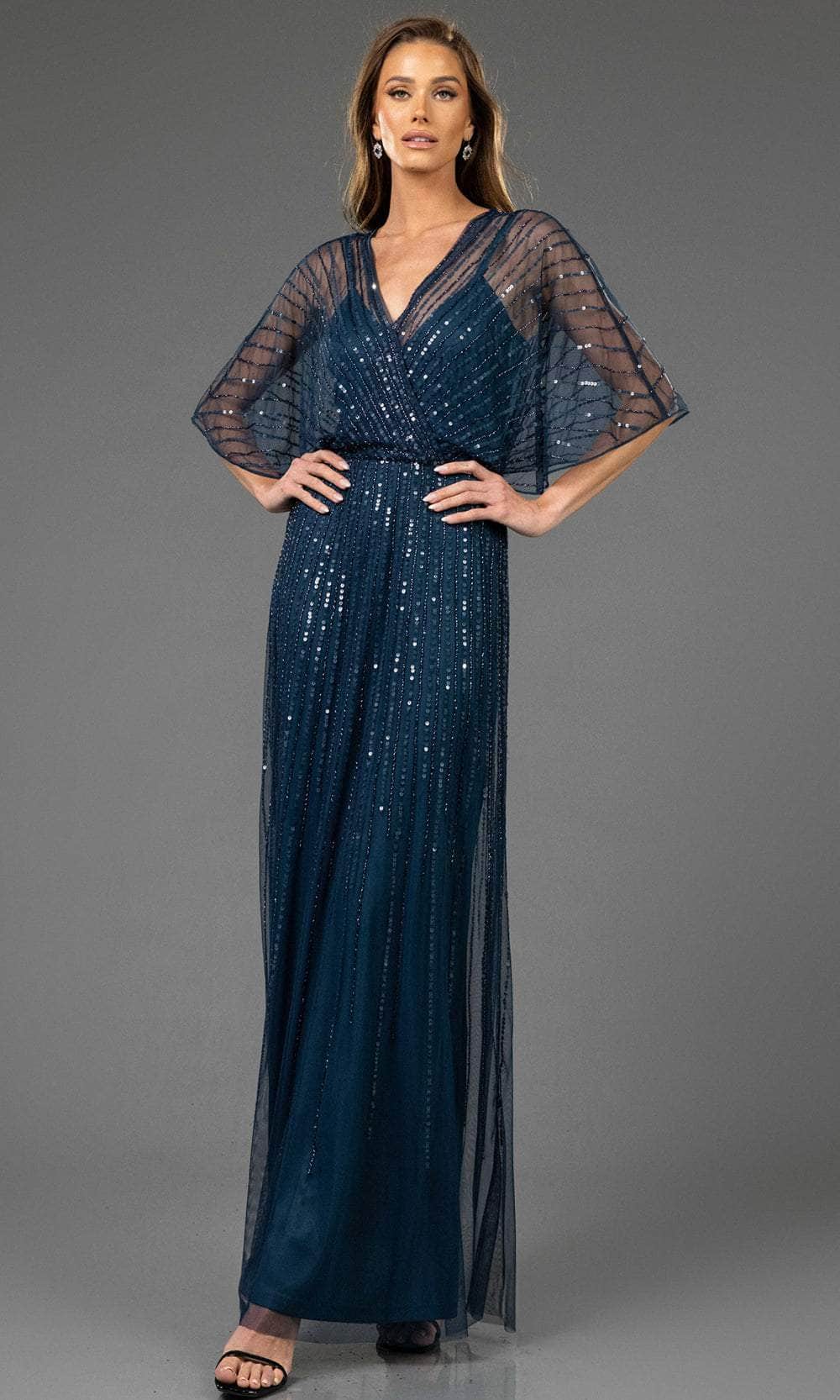 Terani Couture 251M4613 - V-Neck Sequin Evening Gown - designer mother of the bride dress at Silhouette Dresses