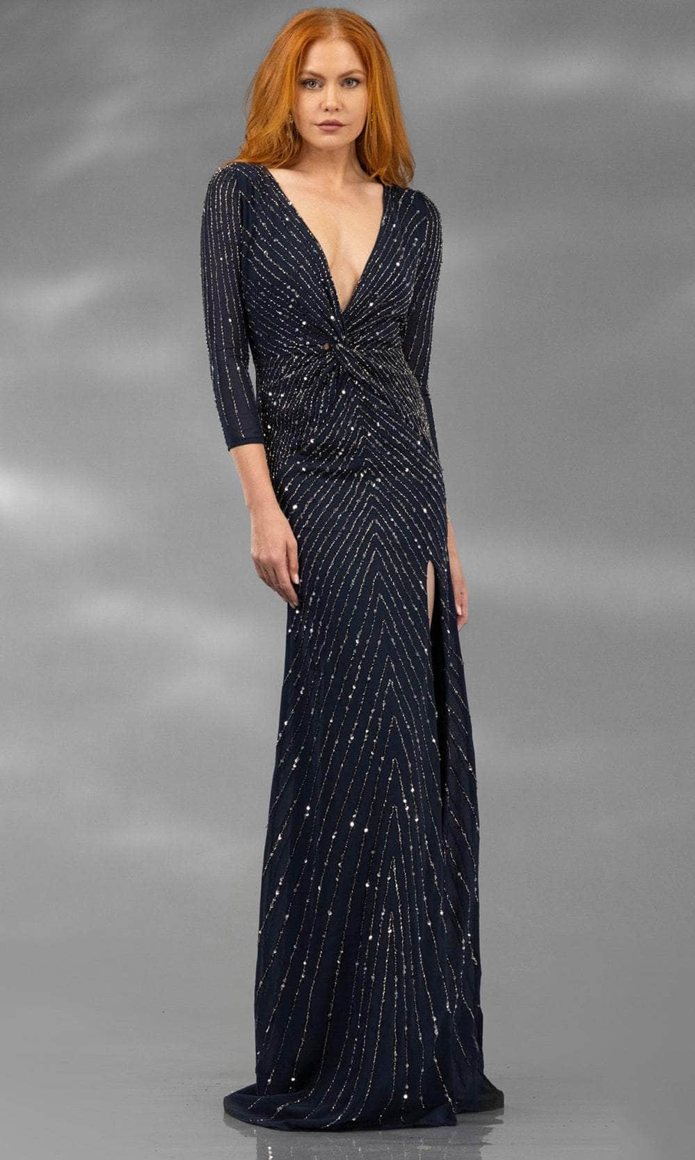Terani Couture 251M4614 - Sequin Sheath Gown - designer mother of the bride dress at Silhouette Dresses