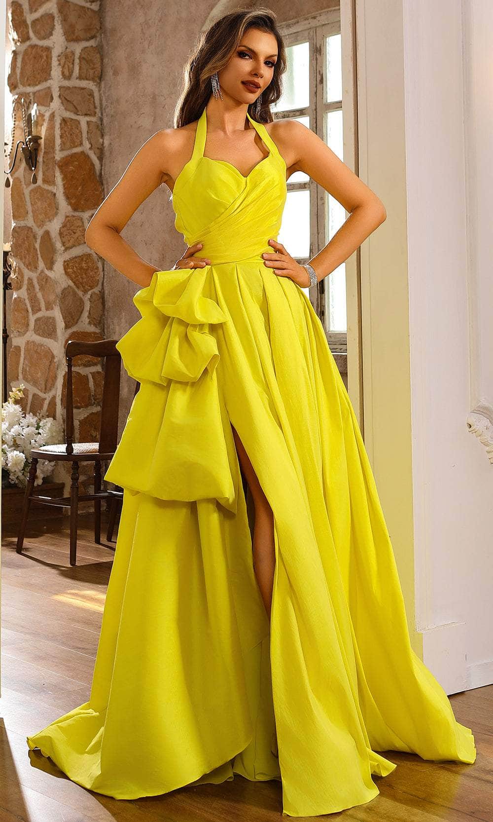 Terani Couture 251P4058 - Backless Taffeta Pleated Ballgown - designer ball gown at Silhouette Dresses