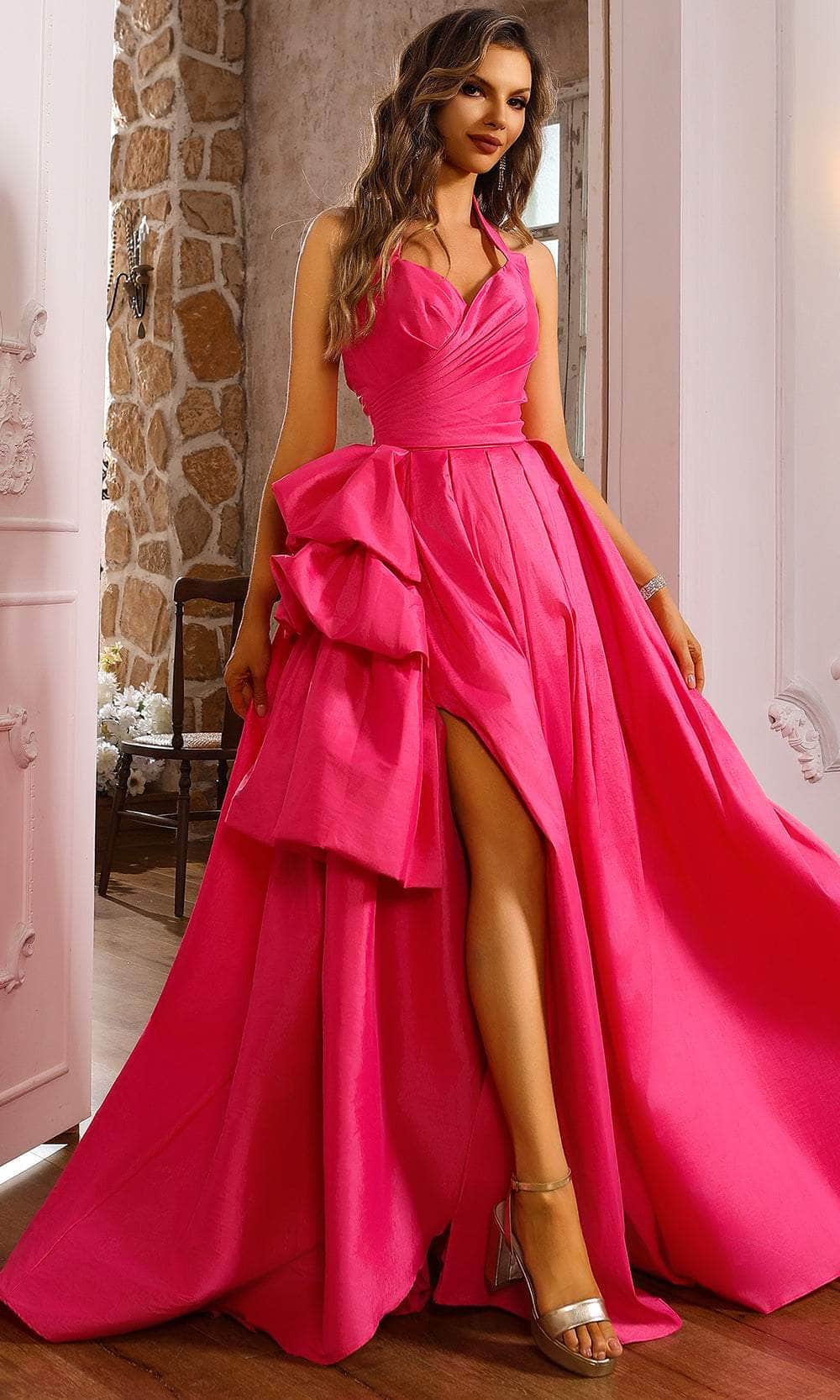 Terani Couture 251P4058 - Backless Taffeta Pleated Ballgown - view 5