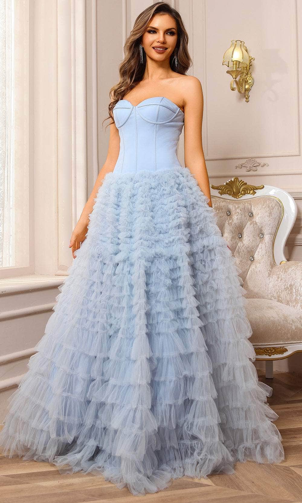 Terani Couture 251P4092 - Corset Strapless Ballgown - back view