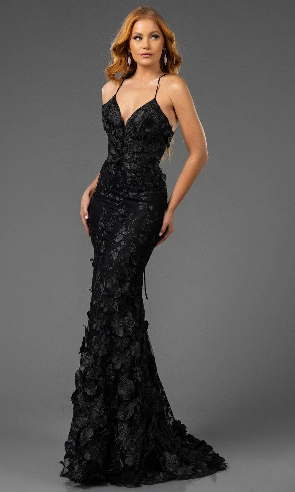 Terani Couture 251P4514 - Sleeveless Floral Applique Prom Gown - designer evening gown at Silhouette Dresses