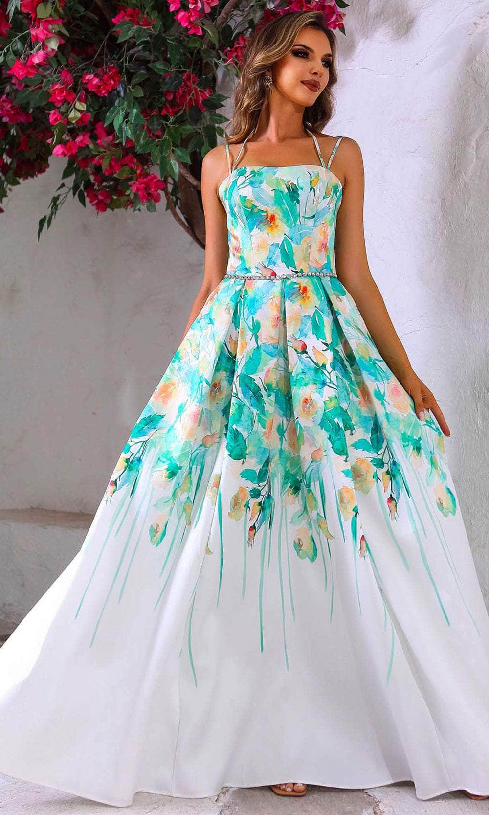 Terani Couture 251P4535 - Printed Satin A-Line Prom Dress - designer evening gown at Silhouette Dresses