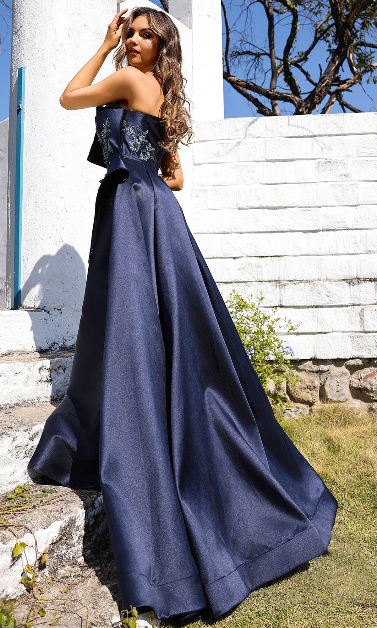 Terani Couture 252M5309 - Off Shoulder Floral Embroidered Gown