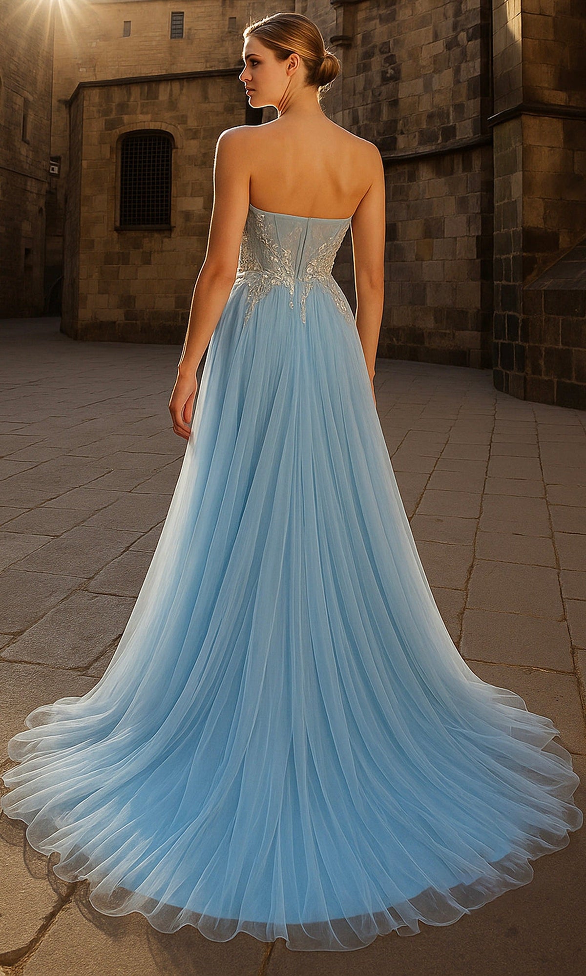 Terani Couture 261P6631 - Applique Sweetheart Mesh Prom Gown