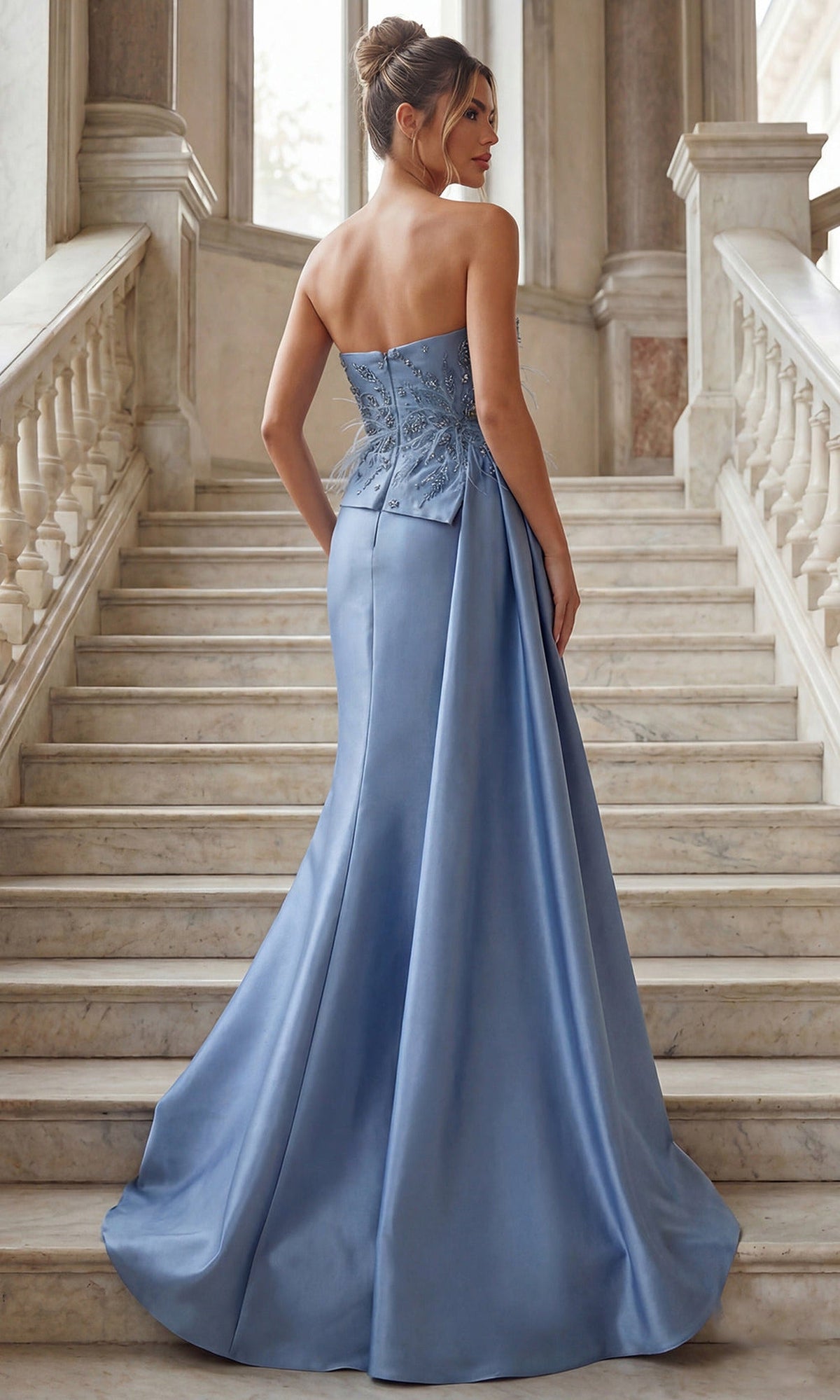 Terani Couture 262E7052 - Embellished Strapless Gown with Overskirt
