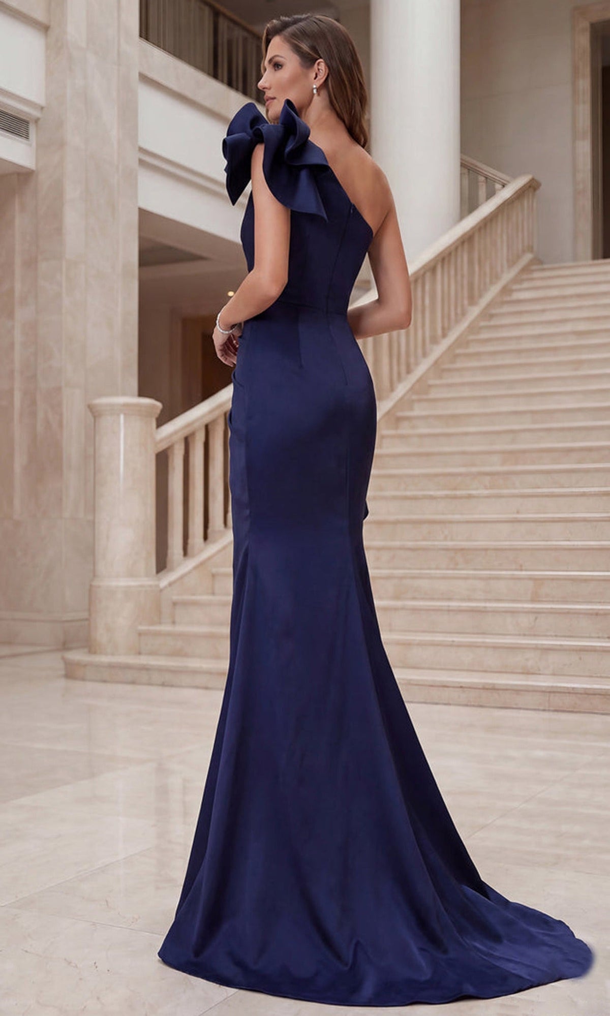 Terani Couture 262E7132 - One Shoulder Ruched Evening Gown