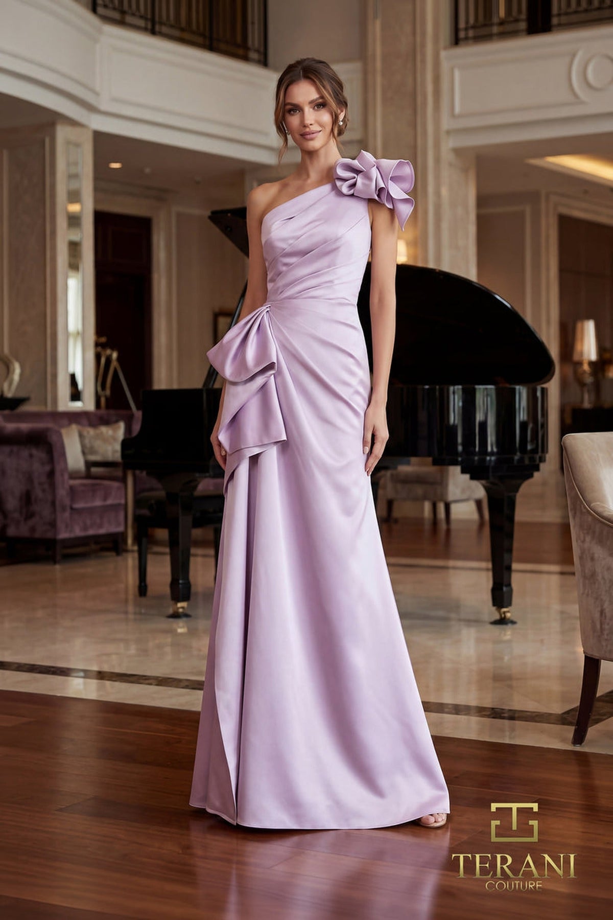Terani Couture 262E7132 - One Shoulder Ruched Evening Gown