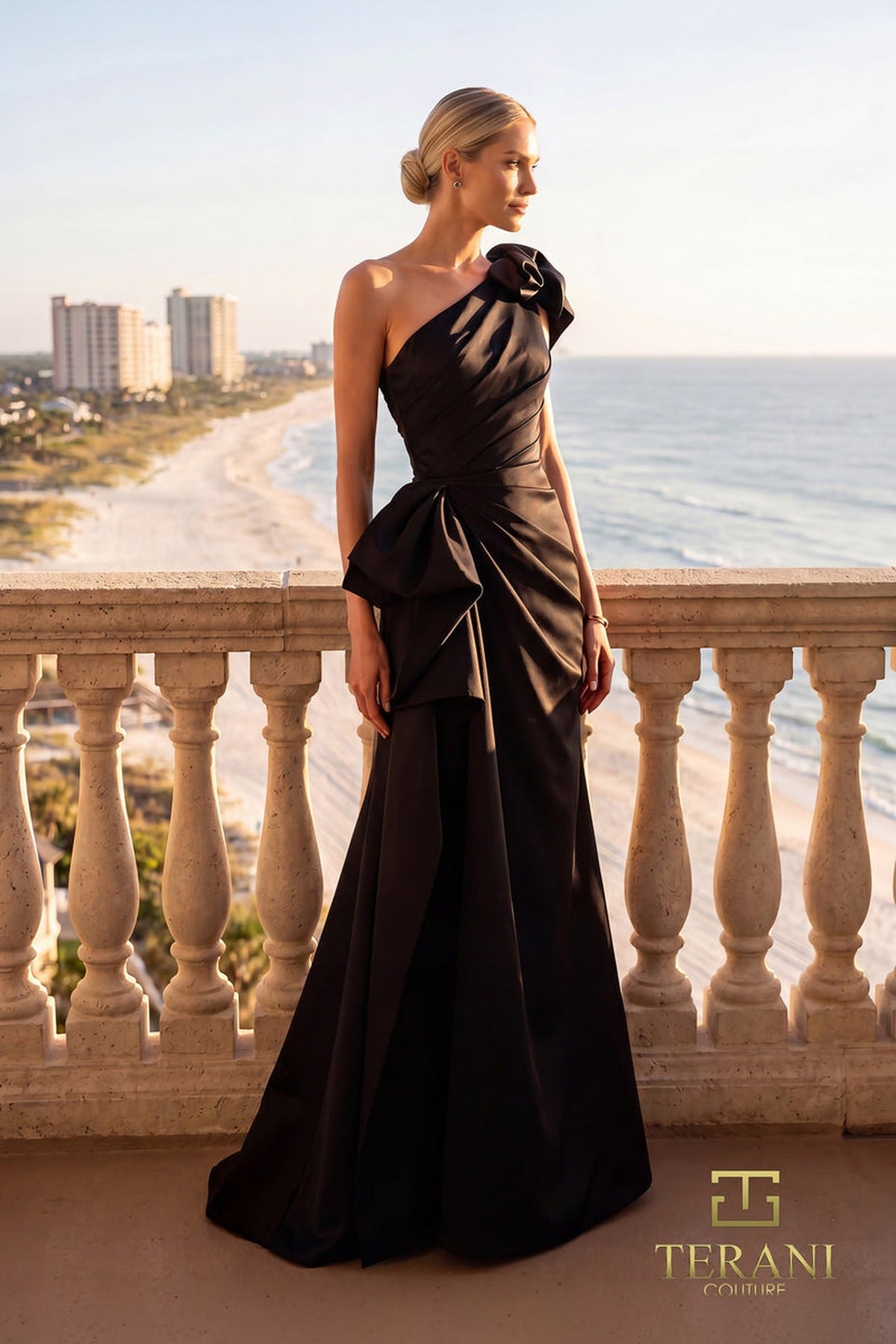 Terani Couture 262E7132 - One Shoulder Ruched Evening Gown