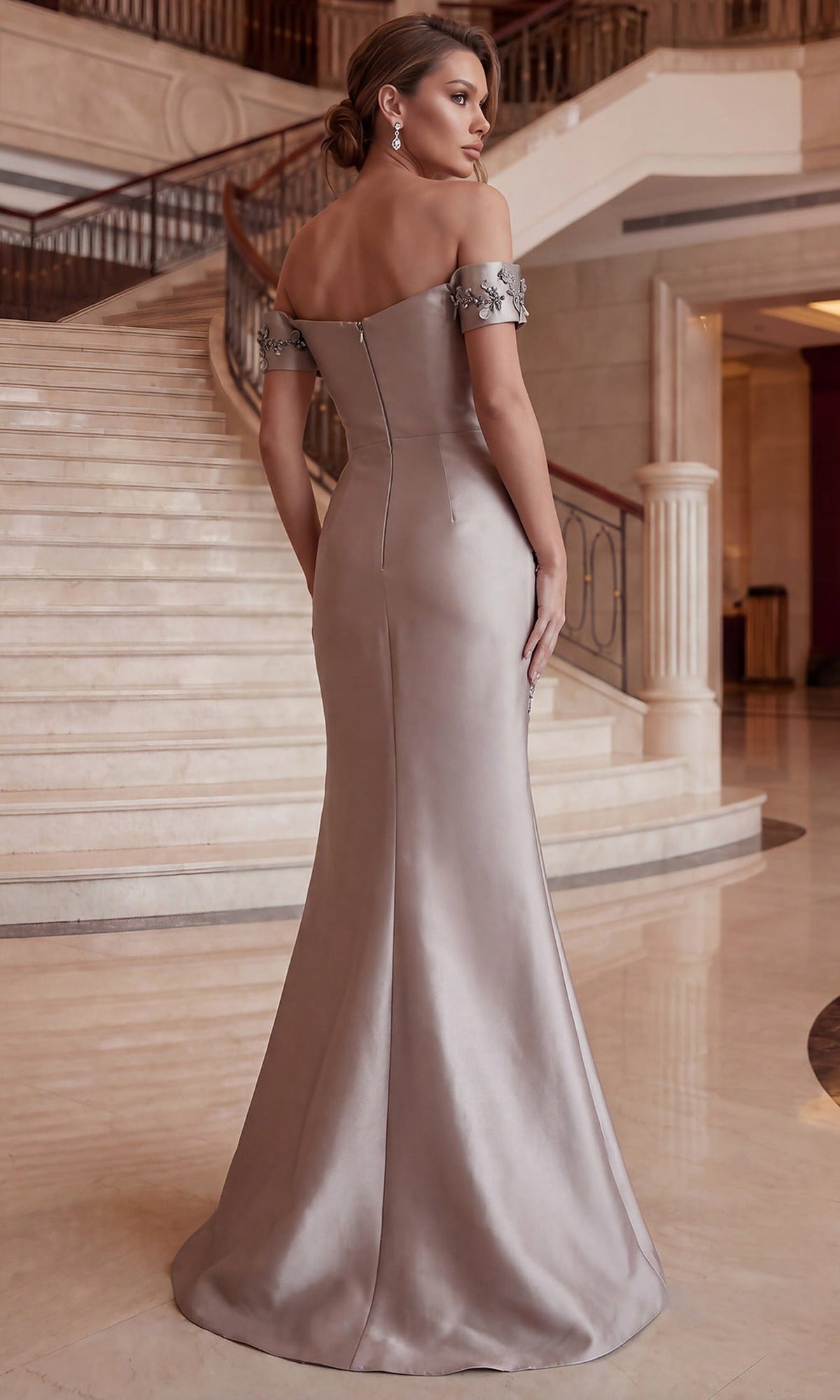 Terani Couture 262M7254 - Sheath Beaded Floral Applique Formal Gown