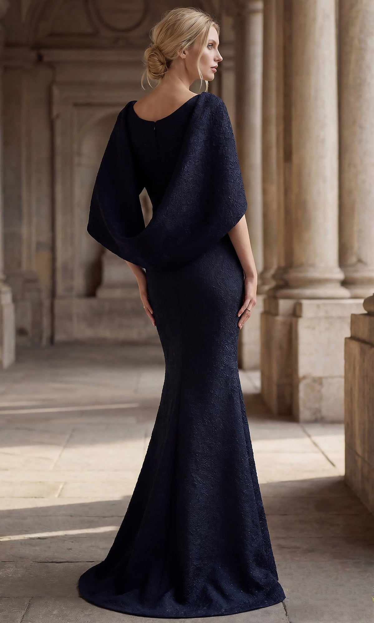 Terani Couture 262M7262 - Jacquard Scoop Neckline Mermaid Gown