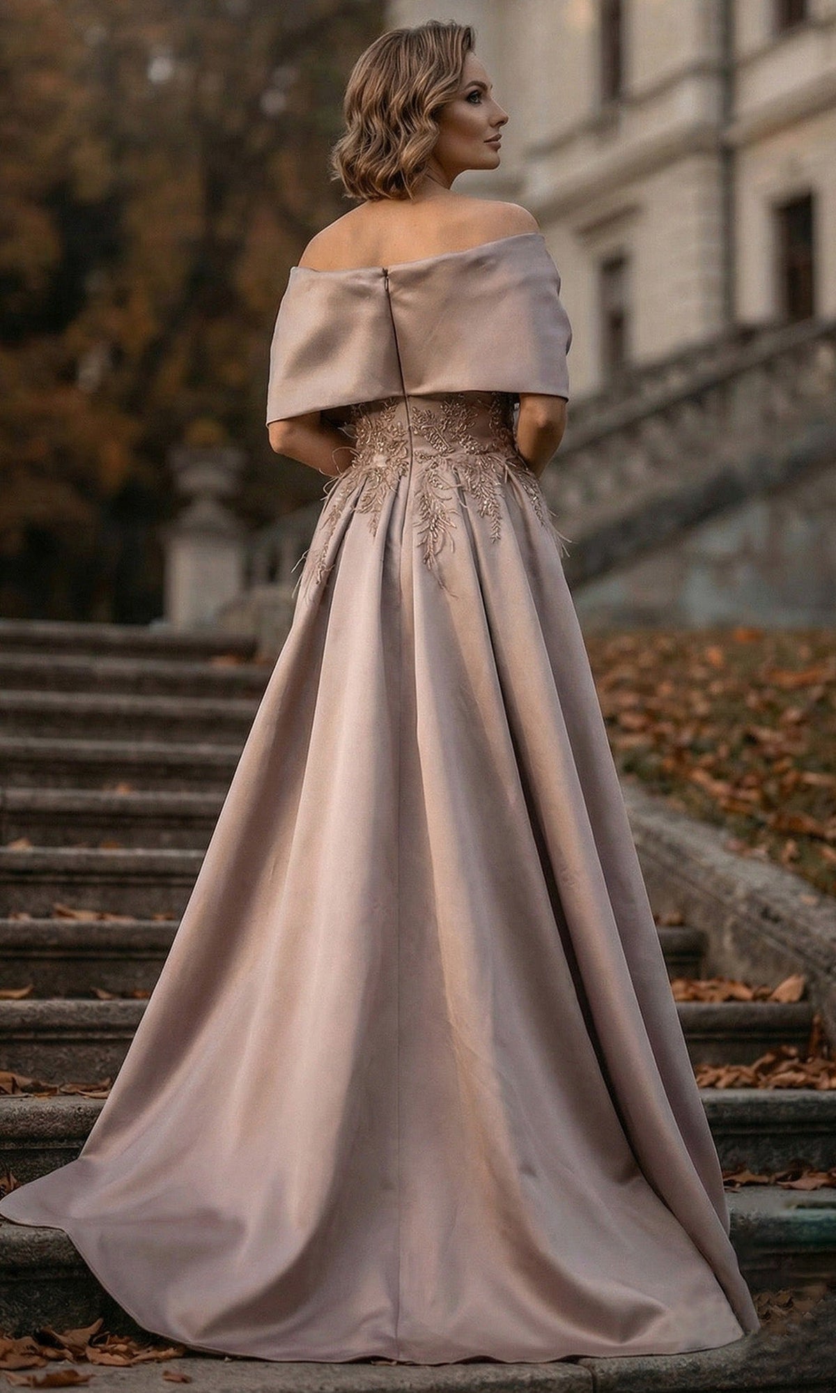 Terani Couture 262M7271 Wrapped Off Shoulder Dress