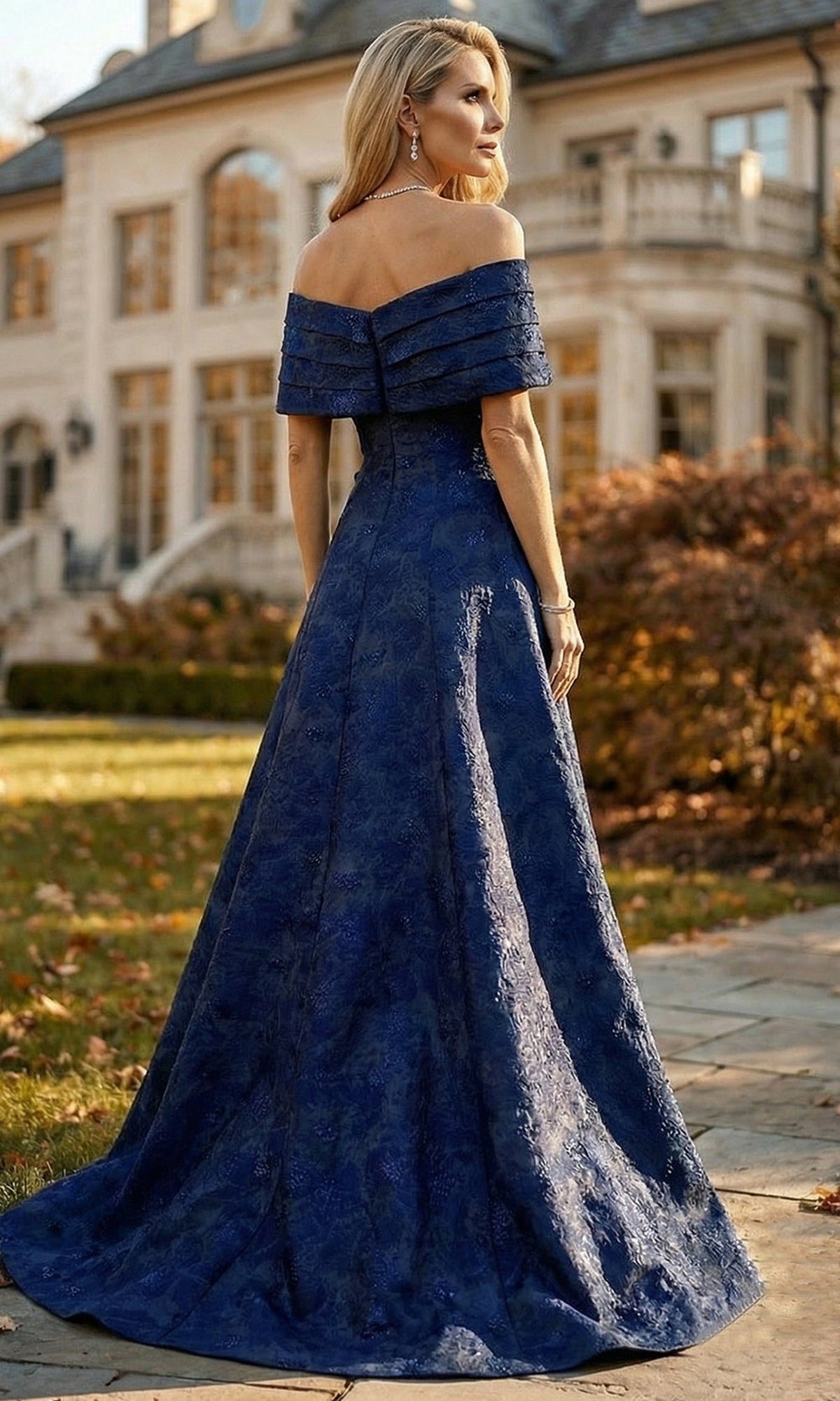 Terani Couture 262M7299 Jacquard A-line Dress