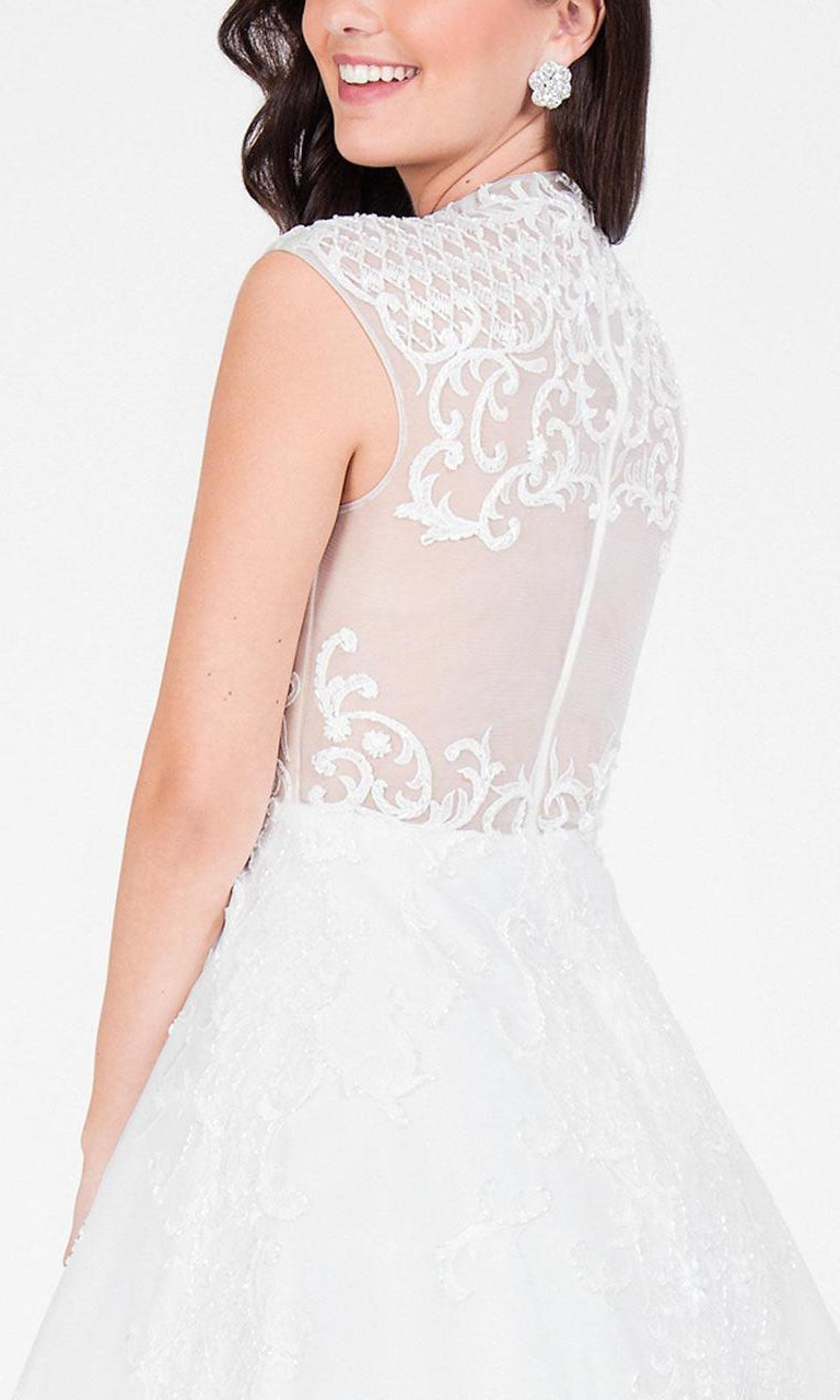 Terani Couture - High Neck Beaded A-line Cocktail Dress 1711P2249 - detail view