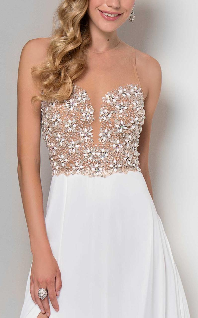 Terani Couture - Illusion Sweetheart Chiffon Gown 1712P2512 - view 6
