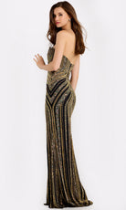 Jovani 49290 - Plunging Neckline Beaded Long Gown - view 4
