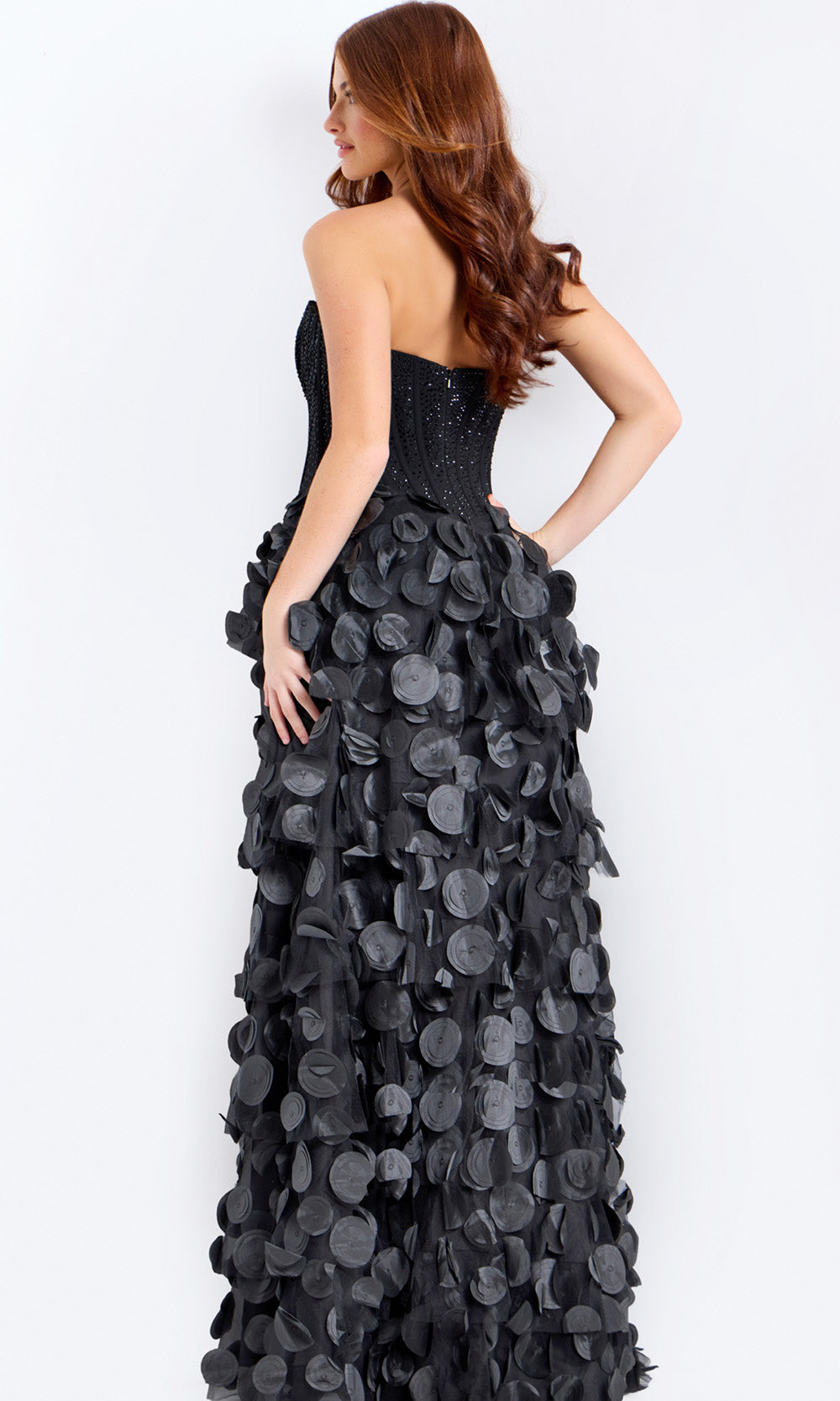 Jovani 49384 - 3D Petal Skirt Strapless Prom Dress - view 6