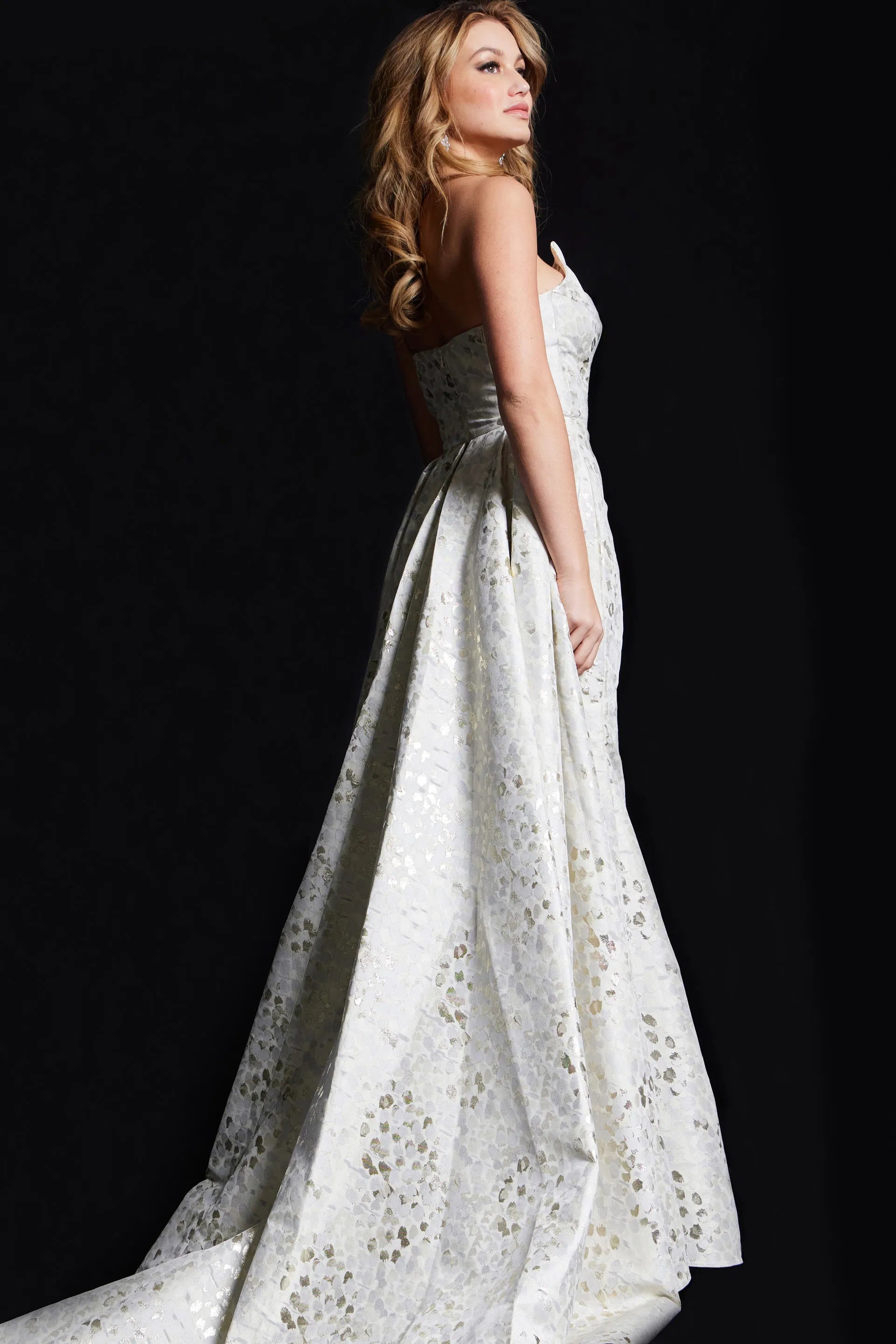 Jovani 06255 - Strapless Straight Across Neck Evening Gown - view 7