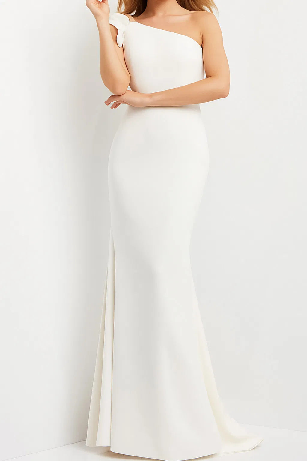 Jovani 06935 - Ruffle One Shoulder Evening Dress - view 4
