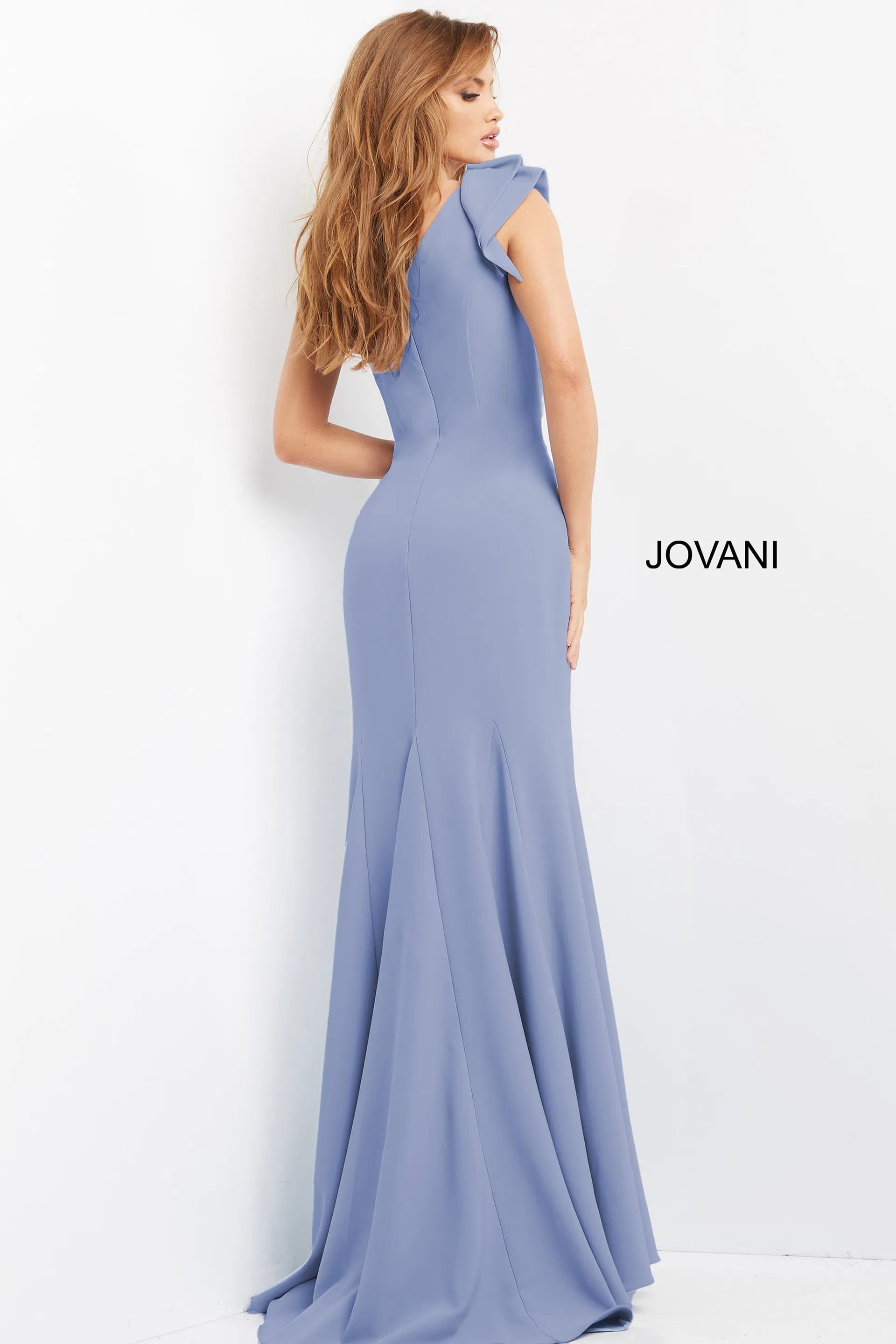 Jovani 06935 - Ruffle One Shoulder Evening Dress - view 6