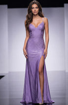 Jovani - 08400 Bead Showered Slit Sheath Gown - view 11