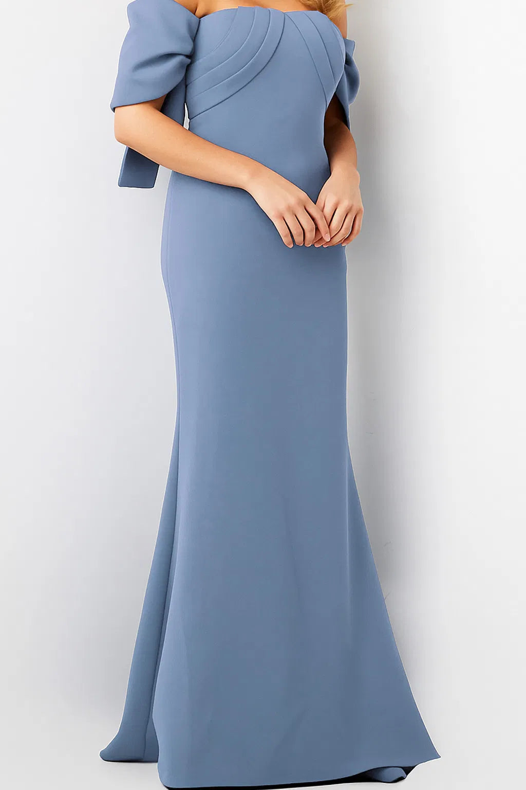 Jovani 09064 - Off-Shoulder Bow Sleeves Evening Dress - view 7