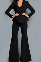 Jovani 09381 - Peplum Jacket Two-Piece Jumpsuit - designer formal jumpsuit at Silhouette Dresses