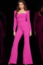 Jovani 09588 - Lace-Up Long Sleeve Jumpsuit - view 5