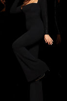 Jovani 09588 - Lace-Up Long Sleeve Jumpsuit - designer evening gown at Silhouette Dresses