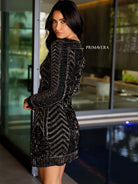 Primavera Couture 12076 - Beaded Long Sleeve Ensemble