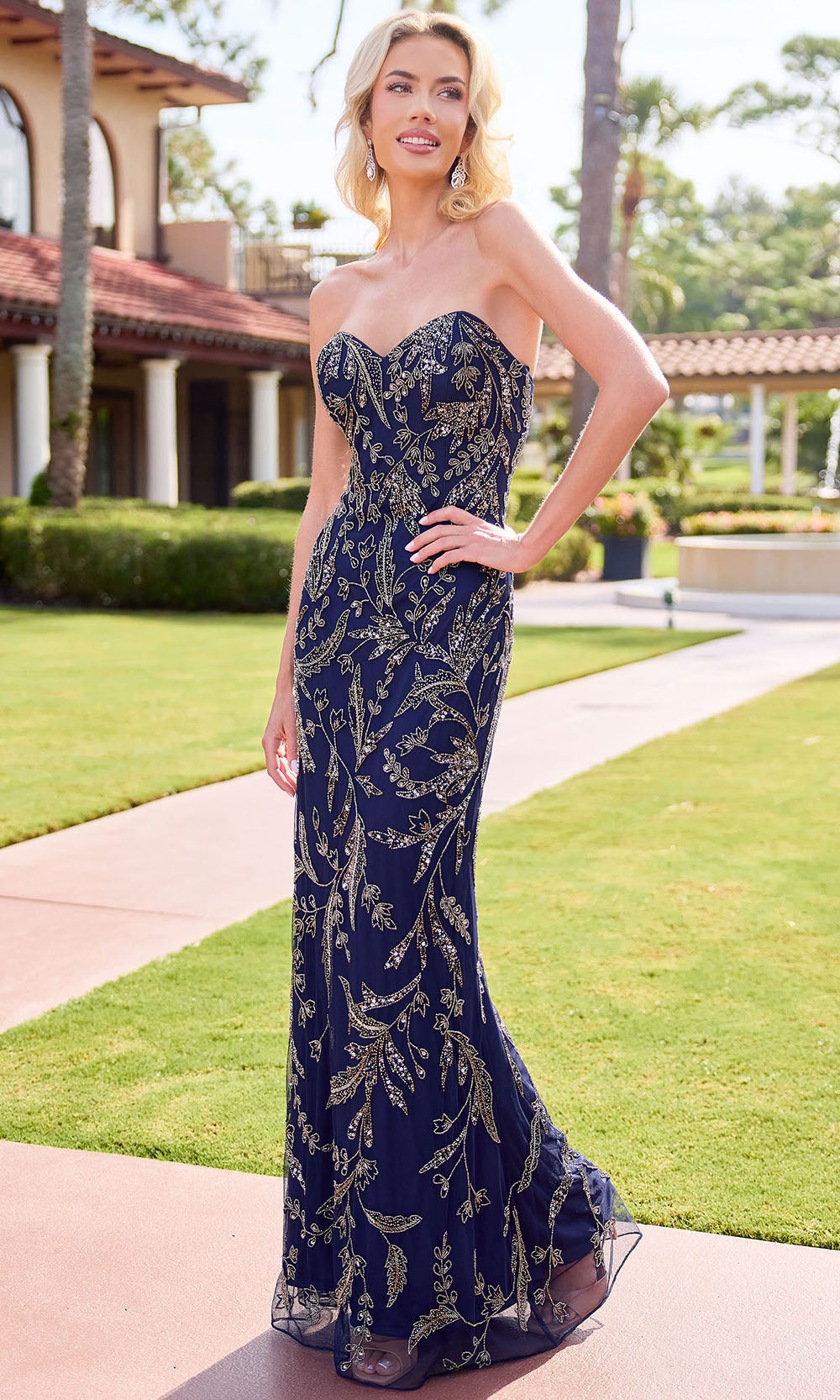 Primavera Couture 13161 - Strapless Sweetheart Beaded Long Dress - view 4