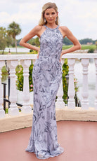 Primavera Couture 13166 - Halter Beaded Sparkle Formal Dress - view 9