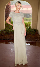 Primavera Couture 13169 - Beaded Illusion Short Sleeve Dress - view 4