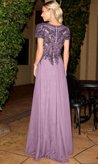 Primavera Couture 13169 - Beaded Illusion Short Sleeve Dress - view 8