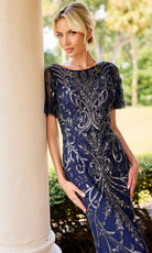 Primavera Couture 13179 - Beaded Flutter Sleeve Long Formal Dress - view 6